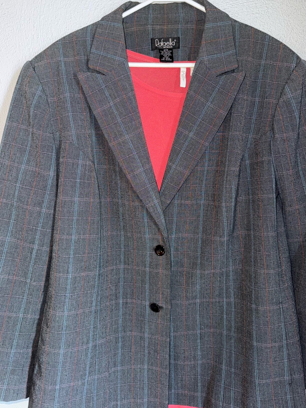 Rafaella Gray Plaid Tailored Blazer